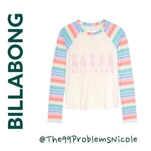 Billabong Girl's Stoked On Stripes Long Sleeve Rashguard